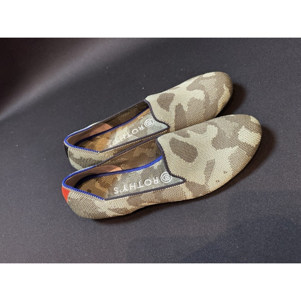 Rothy's The Loafer Womens 7.5 Green Camo Knit Slip On Flats Comfort Shoes - Picture 2 of 10